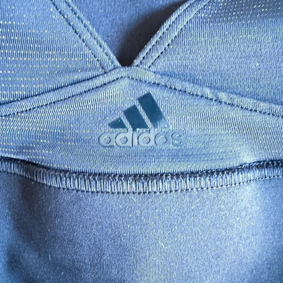 Adidas Black Sparkly Overlay Medium Support Sports Bra 2X - Picture 8 of 10